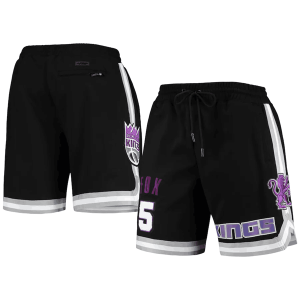 Men's Sacramento Kings #5 De'Aaron Fox Black Shorts